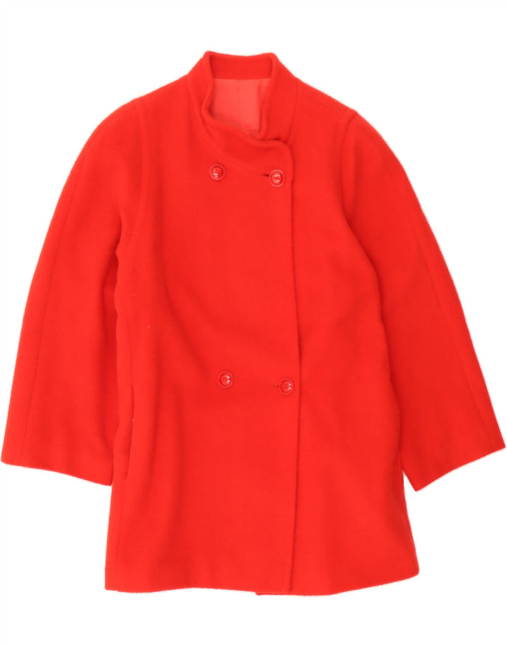VINTAGE Womens Double Breasted Coat UK 20 2XL Red Wool Vintage Vintage and Second-Hand Vintage from Messina Hembry 