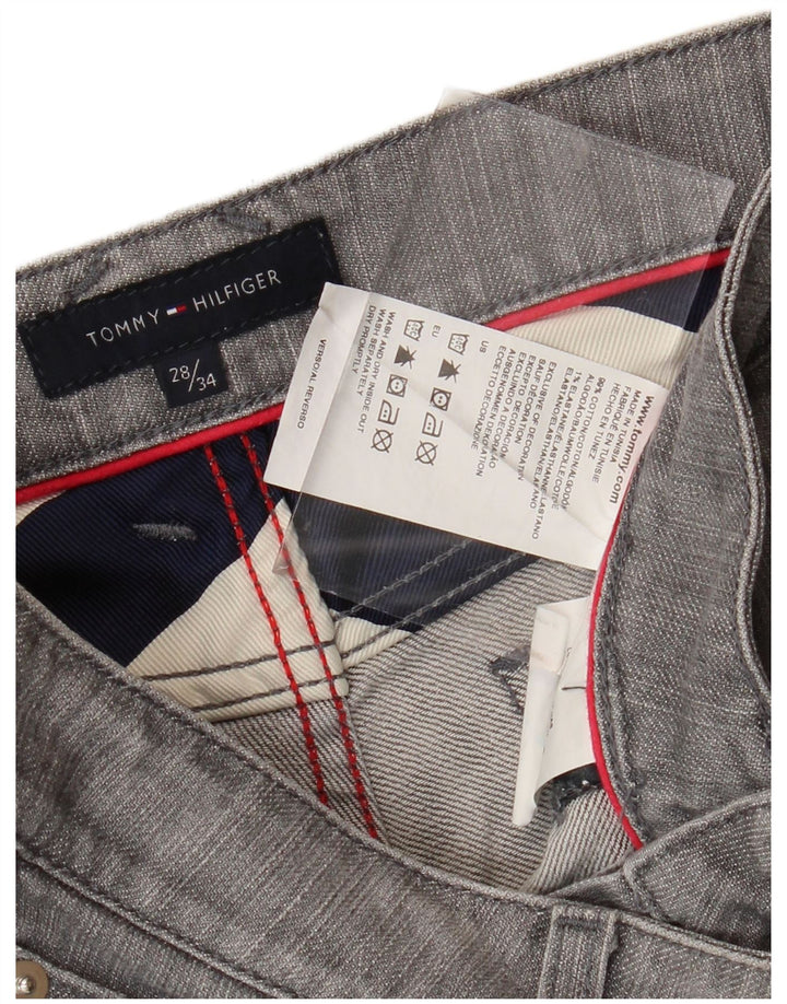 Damskie proste dżinsy TOMMY HILFIGER W28 L30 Szara bawełna
