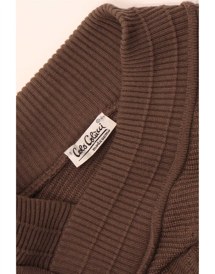 Męski sweter Carlo Colucci z dekoltem w kształcie litery V, XL, brązowy