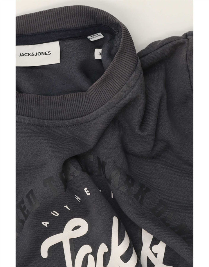 Męski sweter z grafiką Jack & Jones, średnioszary
