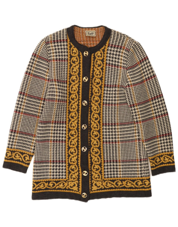 Damski sweter rozpinany Liola UK 12 Średnia wielokolorowa wełna w pepitkę