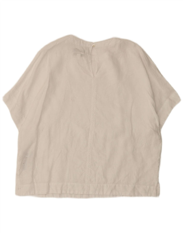 Marks & Spencer Damska bluzka oversize UK 14, duża, biała, lniana