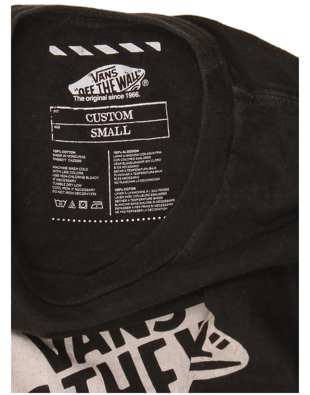 Męski T-shirt z grafiką Vans o dopasowanym kroju, mały, czarny, bawełniany