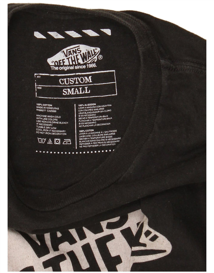Męski T-shirt z grafiką Vans o dopasowanym kroju, mały, czarny, bawełniany