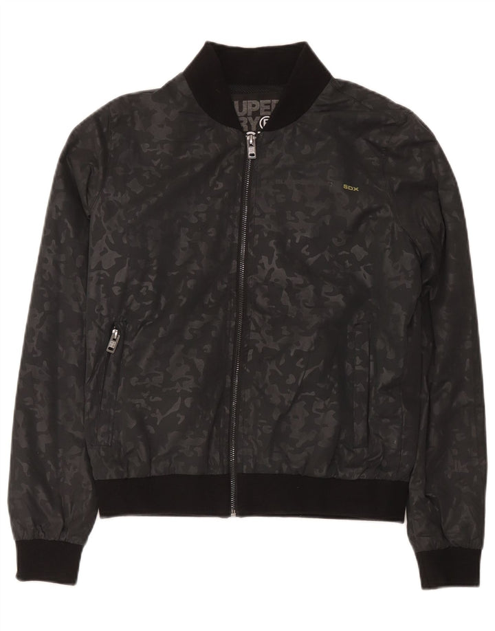 Damska kurtka dresowa Superdry UK 14, średni czarny kamuflaż