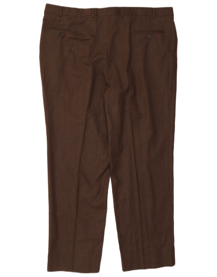 Męskie spodnie garniturowe RALPH LAUREN W46 L33 Brązowa wełna