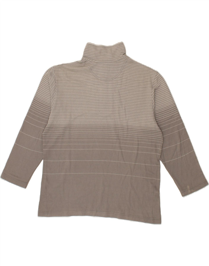 LOTTO Mens Zip Neck Top Long Sleeve Large Grey Striped Vintage Lotto and Second-Hand Lotto from Messina Hembry 
