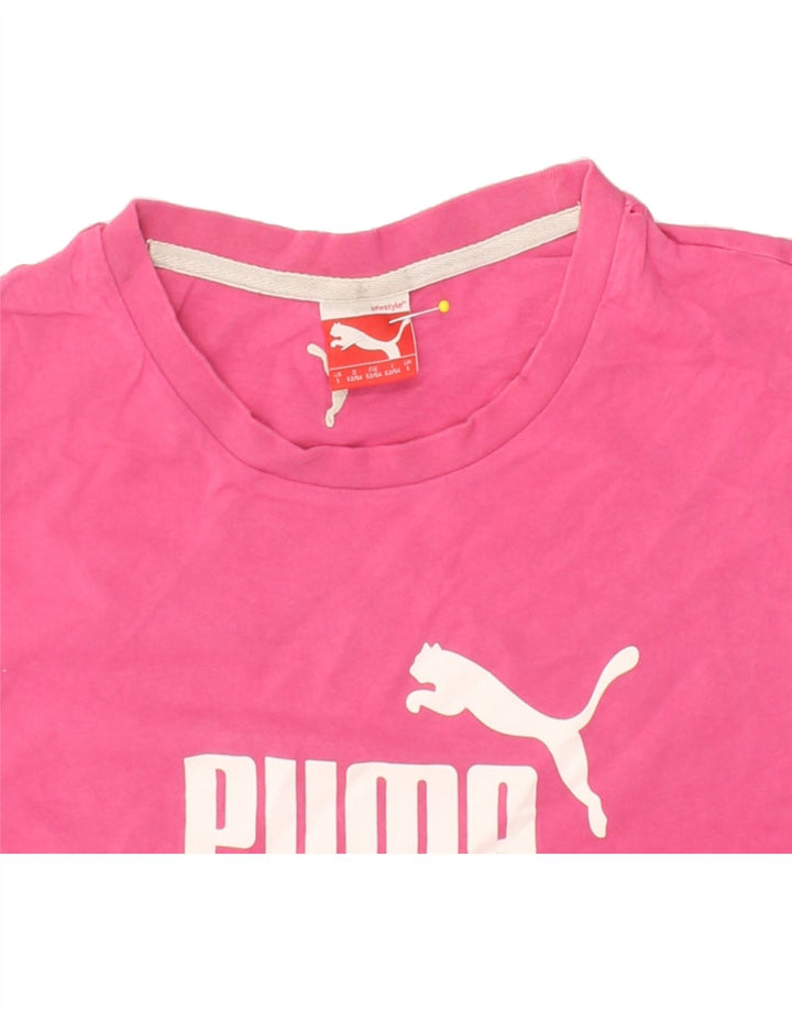 PUMA Mens Graphic T-Shirt Top Large Pink Cotton Vintage Puma and Second-Hand Puma from Messina Hembry 