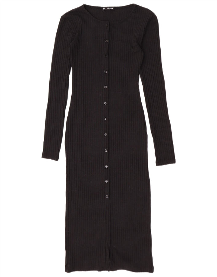 Damski sweter o przedłużonym fasonie Zara UK 8, mały, czarny poliester