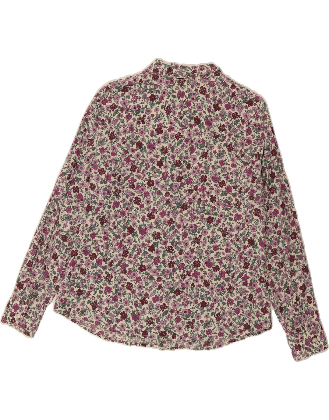 BENETTON Womens Shirt UK 14 Large Multicoloured Floral Vintage Benetton and Second-Hand Benetton from Messina Hembry 