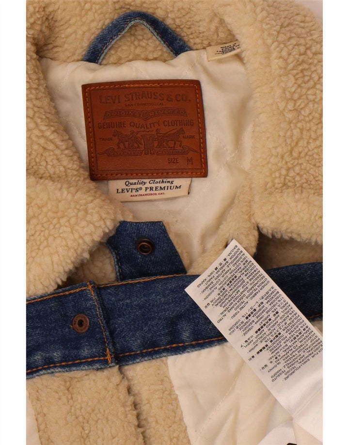 Męska kurtka polarowa Levi's Teddy Bear UK 38 w kolorze złamanej bieli