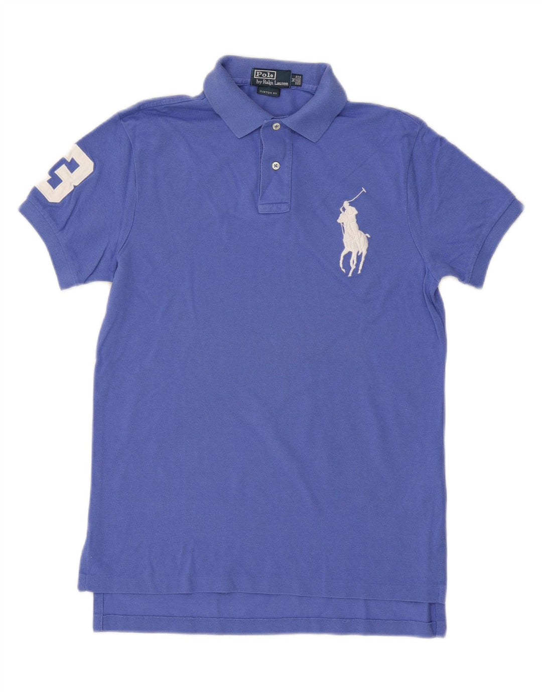 POLO RALPH LAUREN Męska graficzna koszulka polo o dopasowanym kroju, średnioniebieska, bawełniana