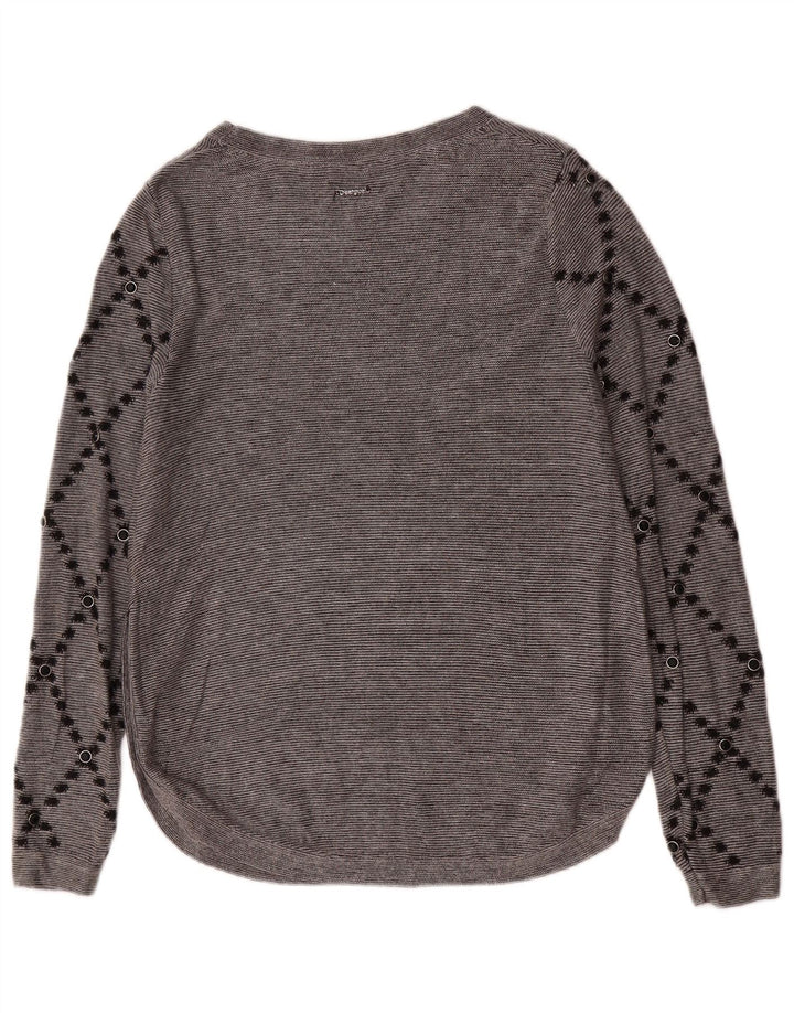 Damski graficzny top Desigual z długim rękawem UK 14, średni szary Paisley