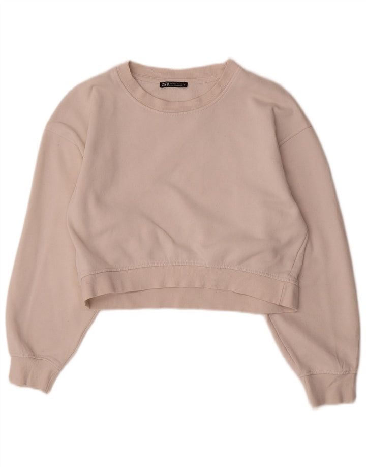 Dres damski Zara Crop Full UK 14 Średnia biała bawełna