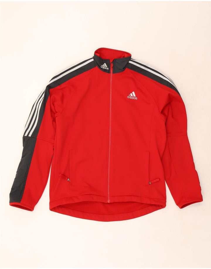Adidas Męska bluza dresowa UK 42/44 Duży czerwony poliester z blokami kolorów