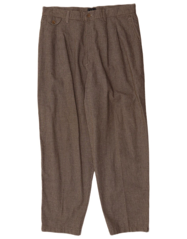 LEE Womens Pegged Chino Trousers US 18 2XL W36 L28 Brown Houndstooth