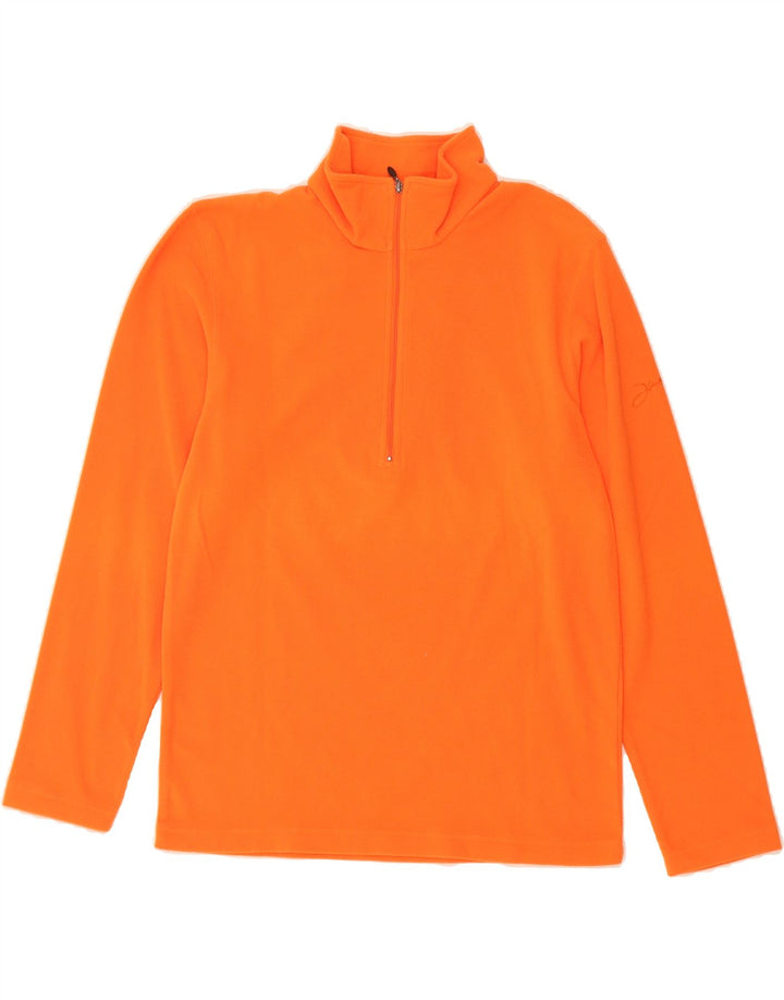 IGUANA Womens Oversized Zip Neck Fleece Jumper UK 10 Small Orange Vintage Iguana and Second-Hand Iguana from Messina Hembry 