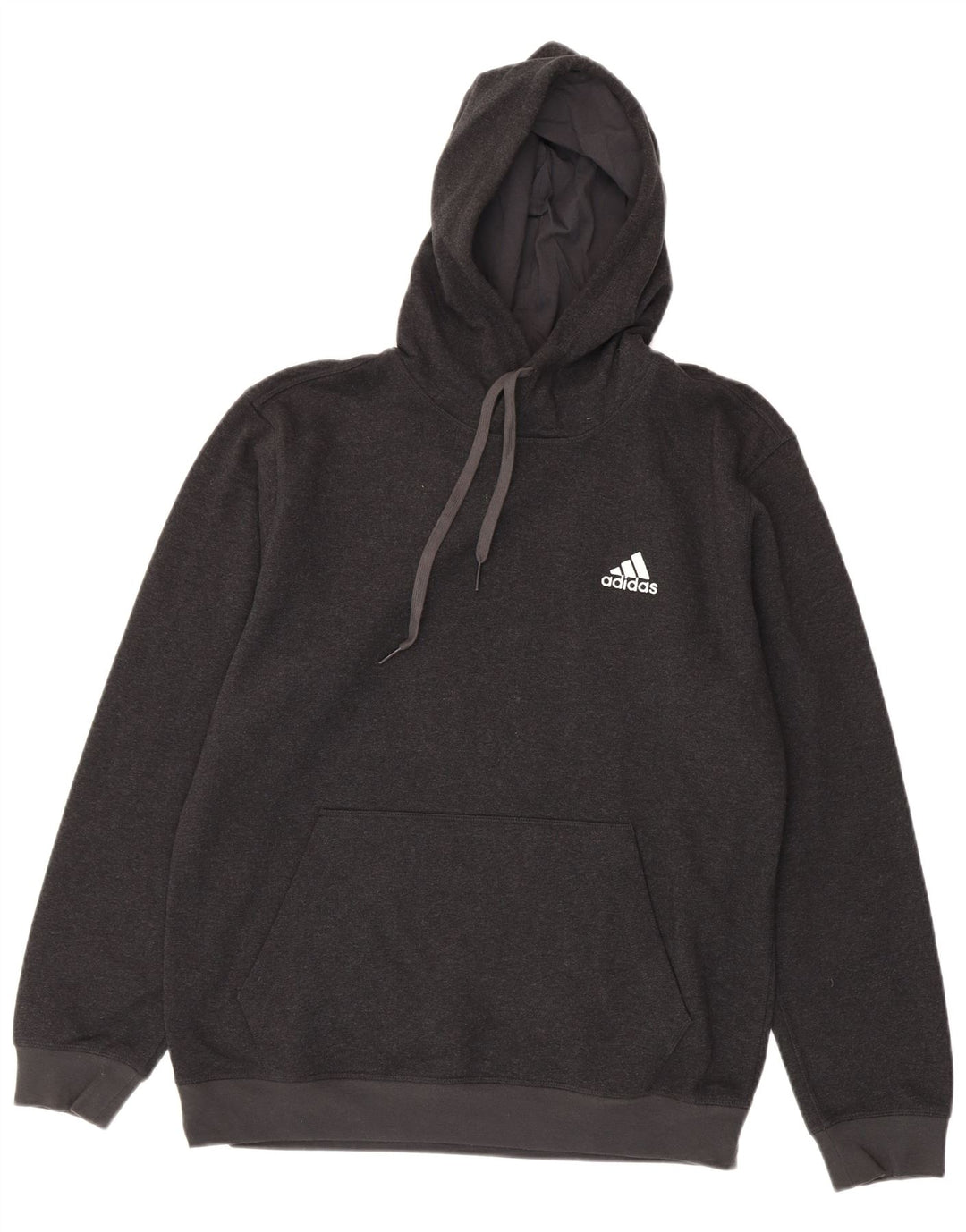 Męska bluza z kapturem Adidas, średnia szara bawełna