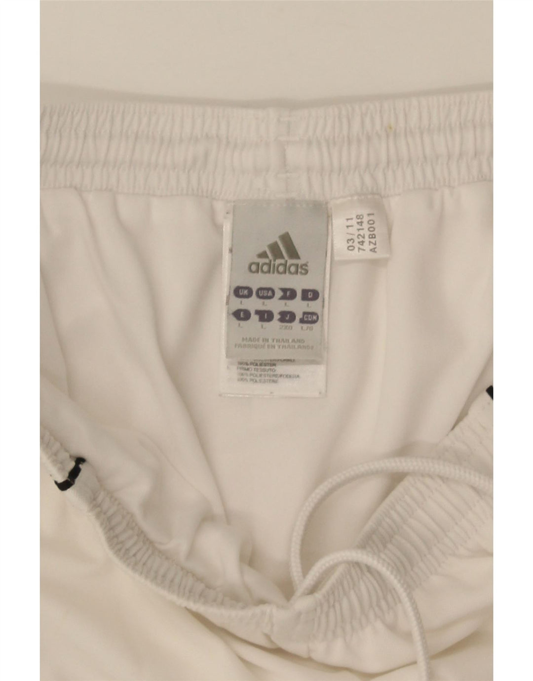 Męskie spodenki sportowe Adidas Climalite, duże, białe, poliestrowe