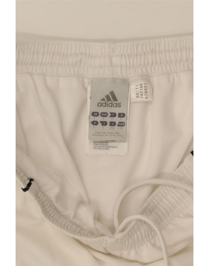 Męskie spodenki sportowe Adidas Climalite, duże, białe, poliestrowe