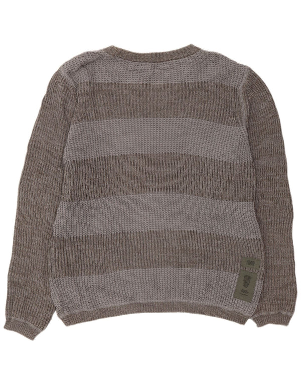 Męski sweter G-Star z dekoltem w łódkę XL, szara, bawełniana w bloki kolorów