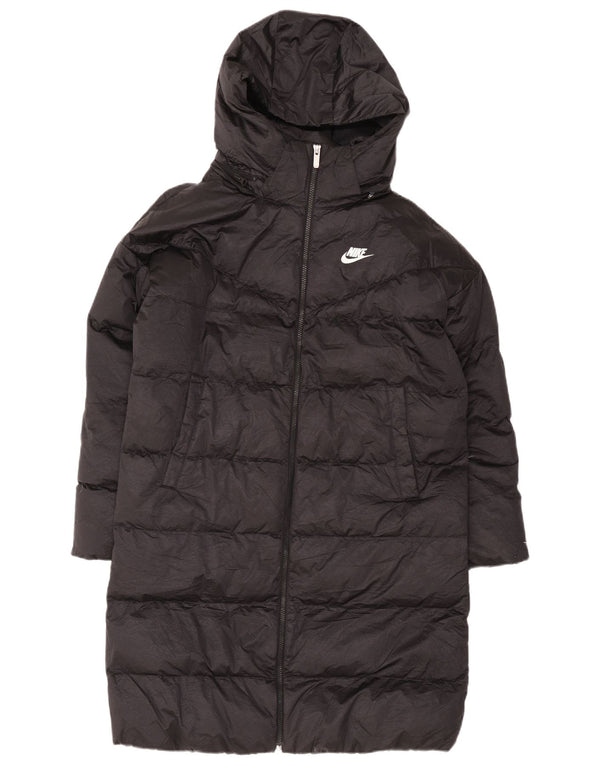 Męski ocieplany płaszcz z kapturem Nike Therma-Fit UK 36 Mały czarny nylon
