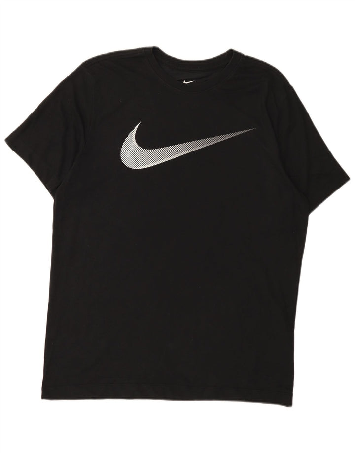 Męski T-shirt Nike Dri Fit z grafiką, średni czarny, bawełniany