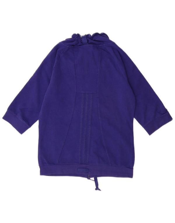 Damski sweter ADIDAS z rękawem 3/4, UK 10, mały, niebieski, bawełniany