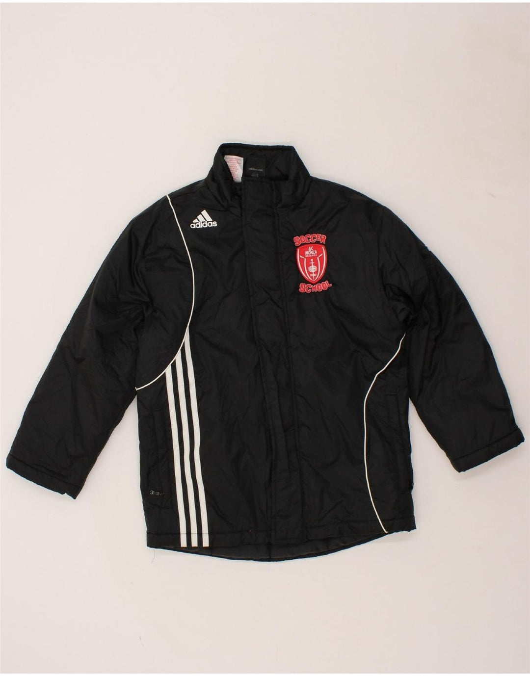 ADIDAS Boys AC Monza Windbreaker Jacket 9-10 Years Small Black Polyester Vintage Adidas and Second-Hand Adidas from Messina Hembry 