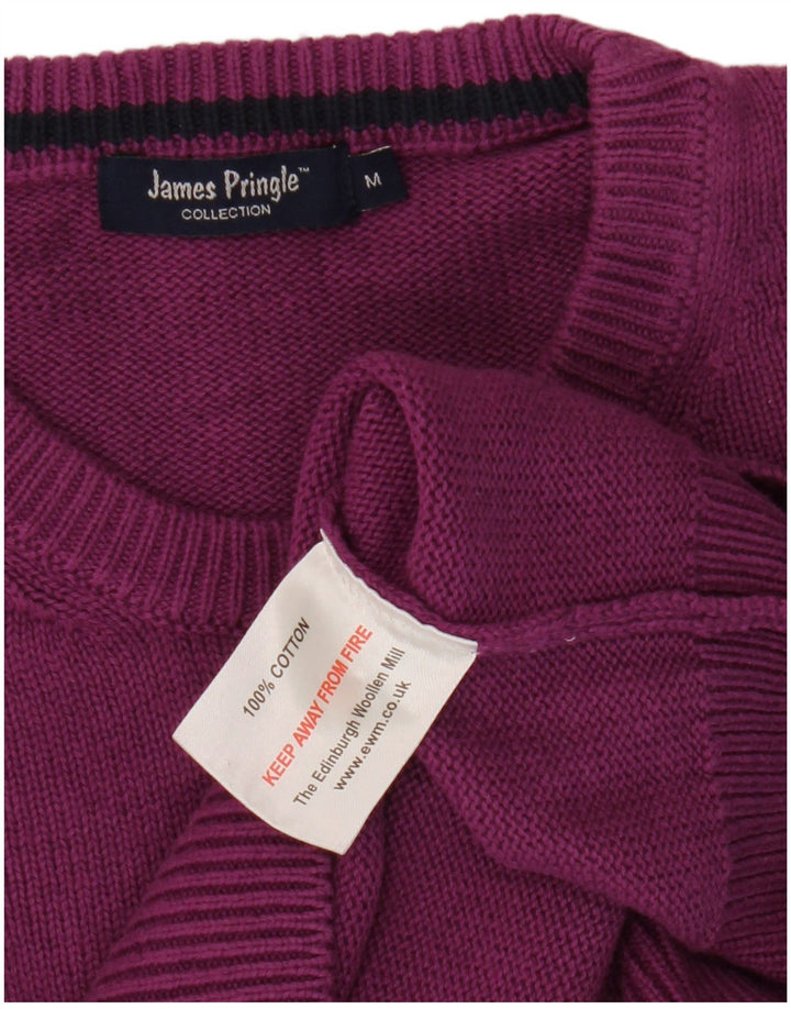 JAMES PRINGLE Męski sweter z okrągłym dekoltem, średniofioletowy, bawełniany