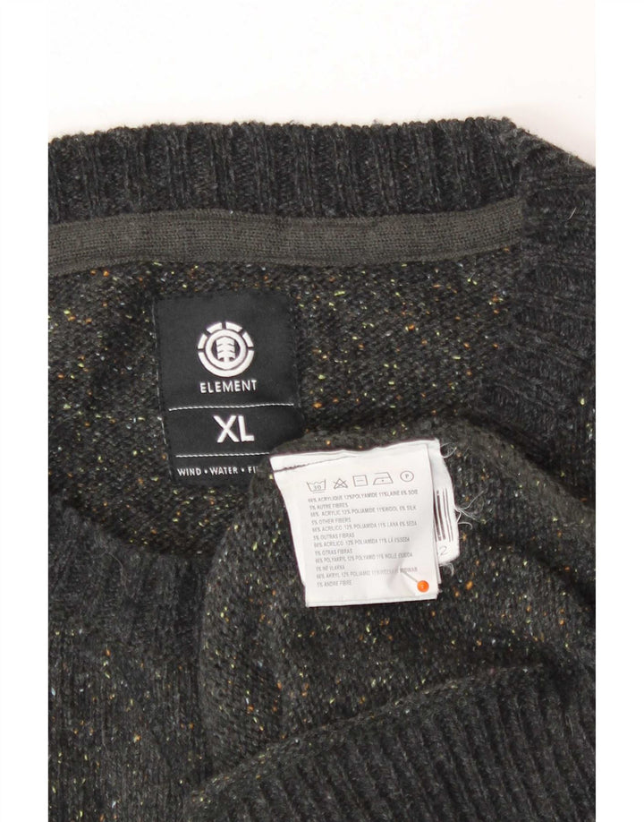 Męski sweter Element z okrągłym dekoltem XL, szary, nakrapiany
