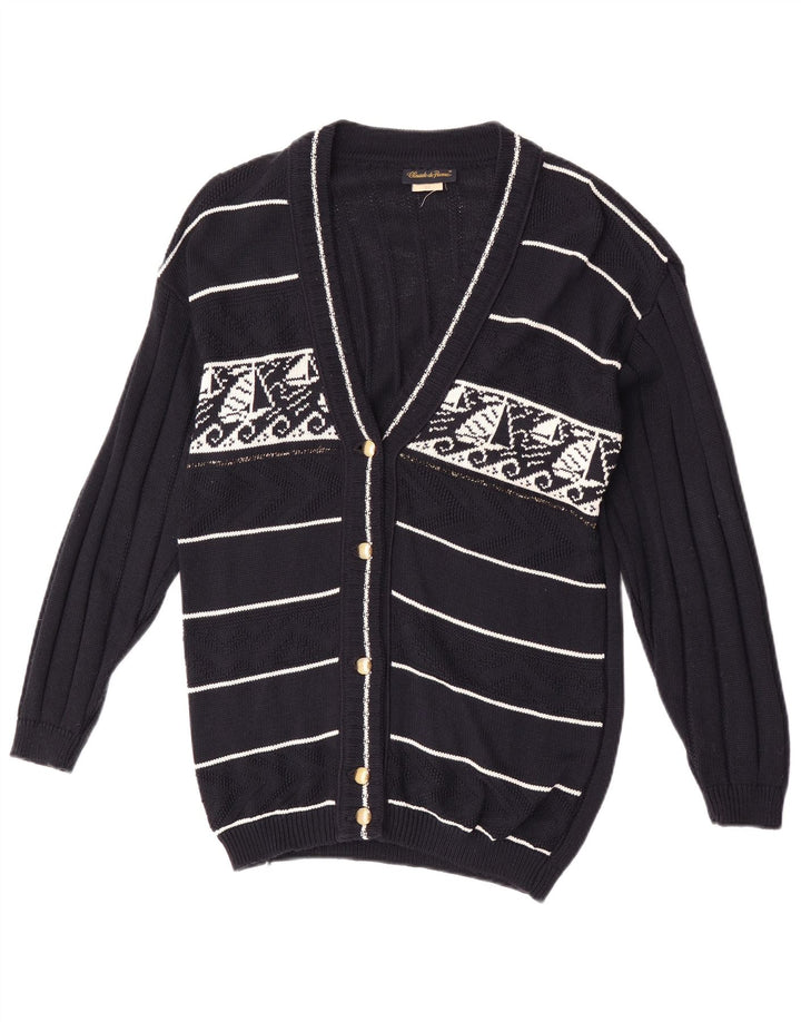 Sweter damski Claude De Pierre UK 14 Średni granatowy geometryczny