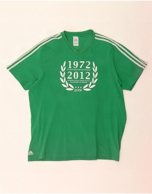 Adidas Męska koszulka graficzna Top 2XL Zielona bawełna