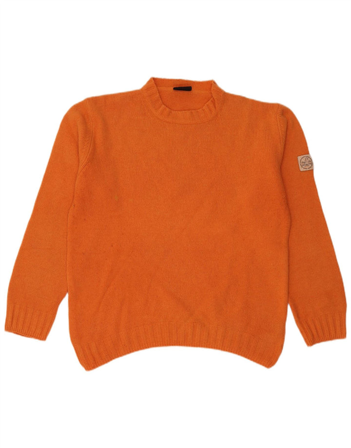 Męski sweter z okrągłym dekoltem Murphy & Nye XL, pomarańczowy, wełniany