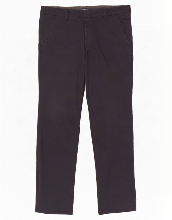 Męskie spodnie Chino Calvin Klein W32 L31 Czarne, bawełniane w prążki