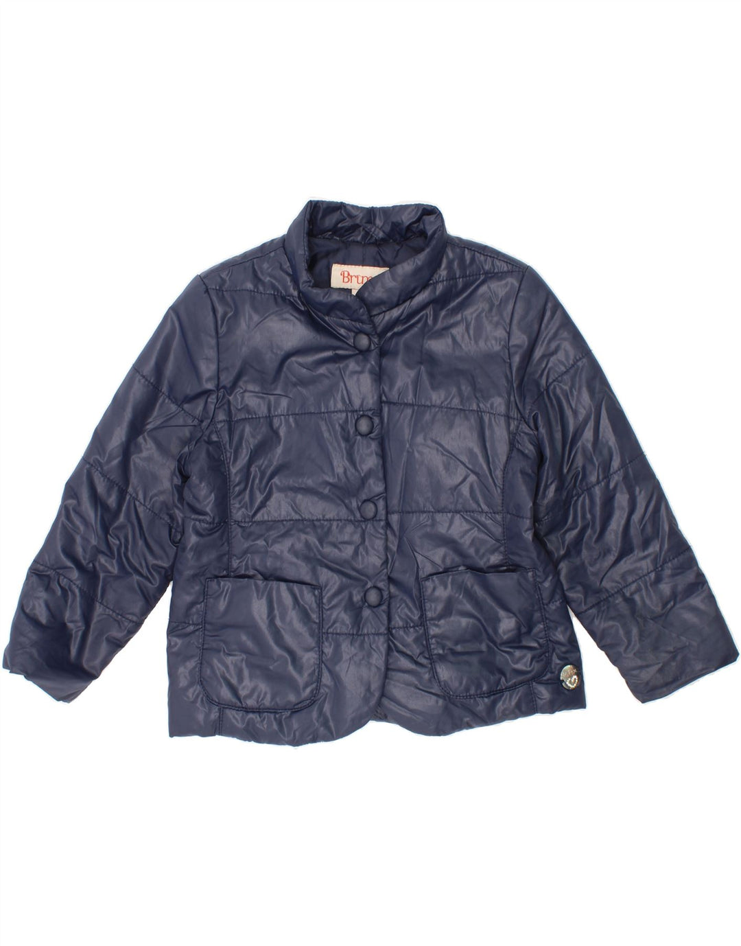 BRUMS Girls Padded Jacket 2-3 Years Navy Blue Polyester Vintage Brums and Second-Hand Brums from Messina Hembry 
