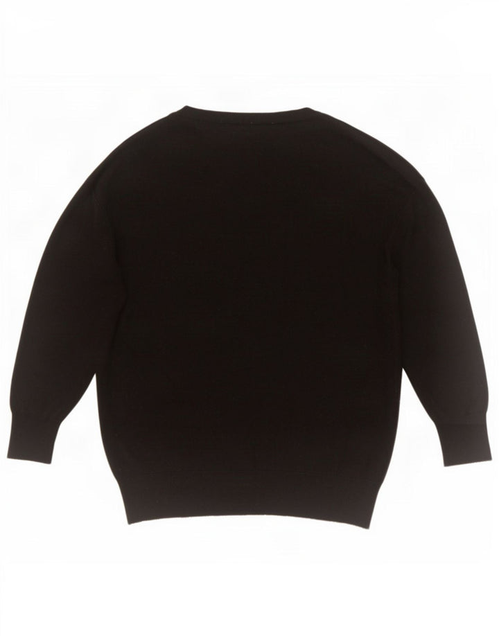 Damski sweter oversize z dekoltem w kształcie litery V Zara UK 10, mały, czarny poliester