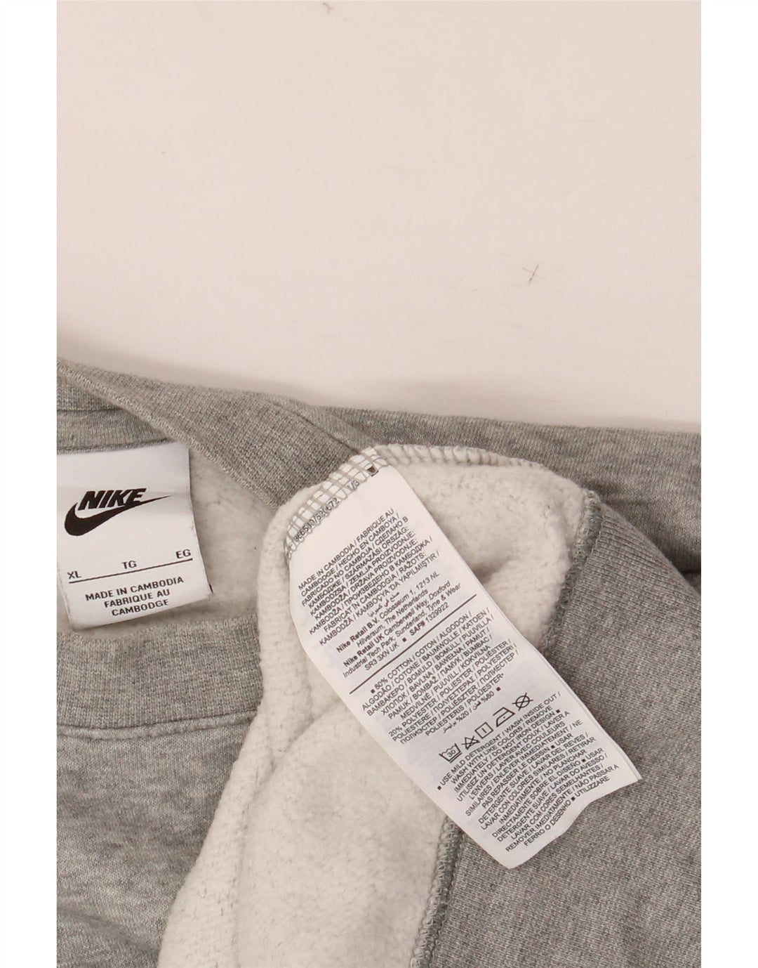 Męski sweter z grafiką NIKE XL, szary, bawełniany