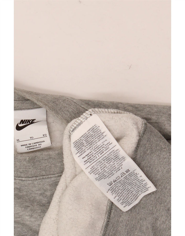 Męski sweter z grafiką NIKE XL, szary, bawełniany