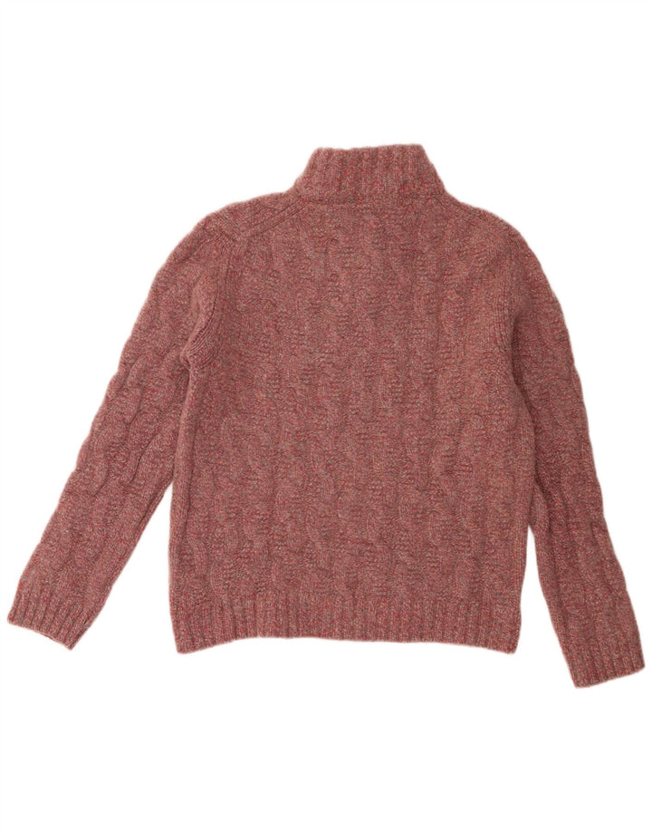 Damski sweter zapinany na guziki Massimo Dutti UK 20 2XL Różowa wełna