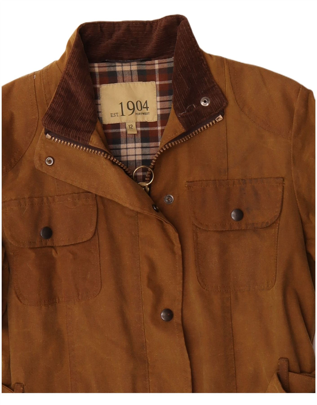 Kurtka damska PORTWEST z woskowanej bawełny UK 12, średnia beżowa bawełna