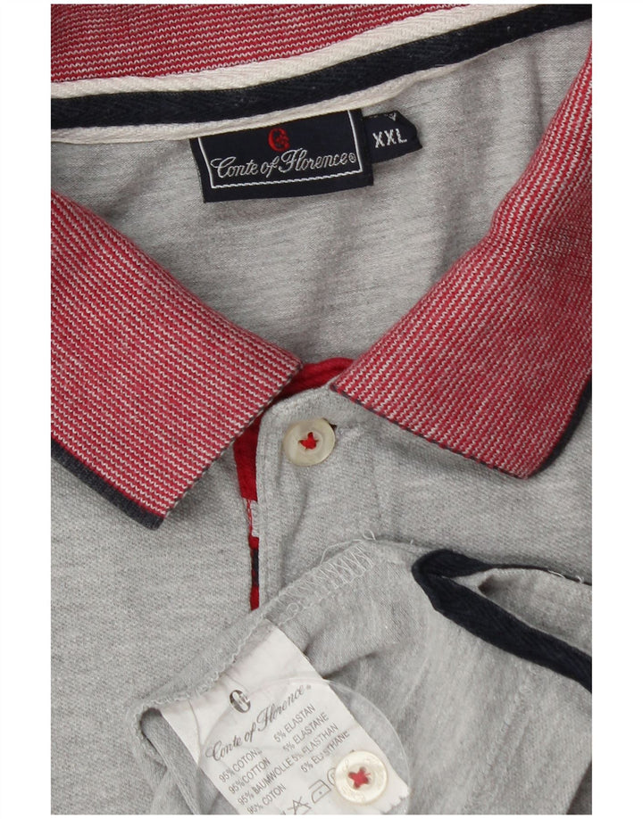 Męska koszulka polo CONTE OF FLORENCE 2XL, szara, bawełniana