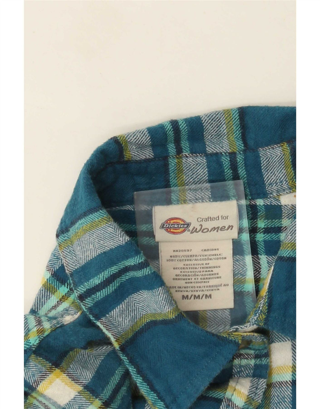 Damska koszula flanelowa Dickies UK 14, średnia niebieska bawełniana krata