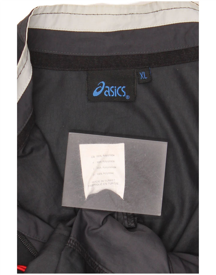 Męska kurtka dresowa Asics XL, czarna, z blokami kolorów, poliamid