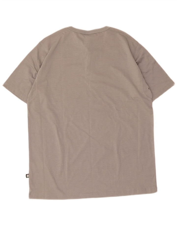 T-shirt męski w stylu vintage, średni szary poliester