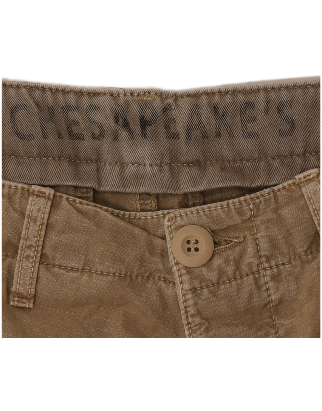 Męskie spodenki cargo w stylu vintage W33 Średni khaki, bawełna w prążki