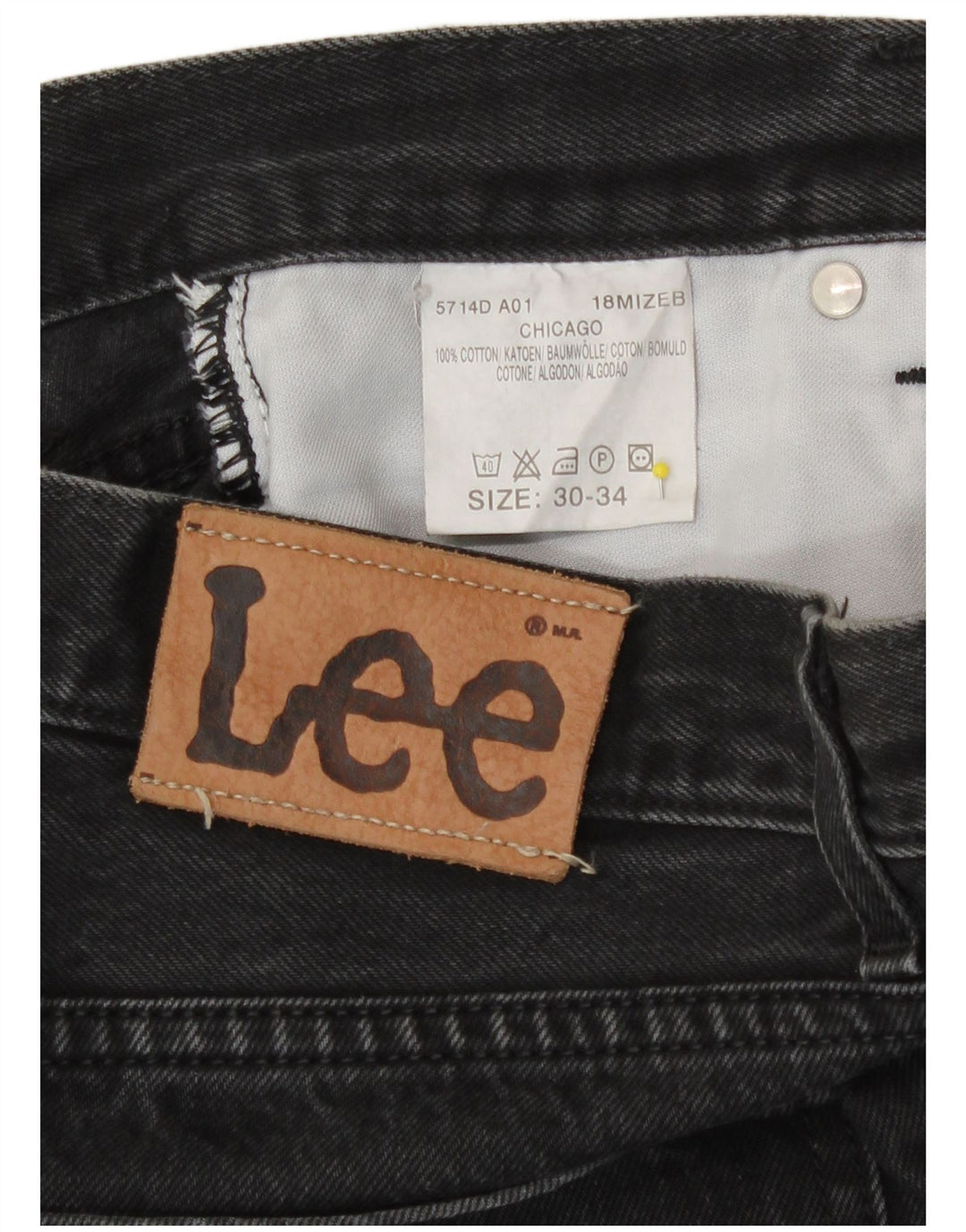Męskie jeansy Lee Chicago Straight W30 L34, czarne, bawełniane