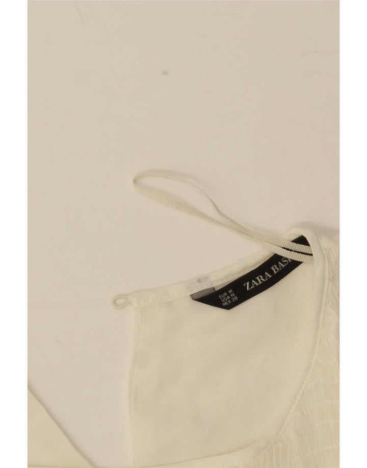 Damska bluzka bez rękawów Zara UK 14 Medium Off White