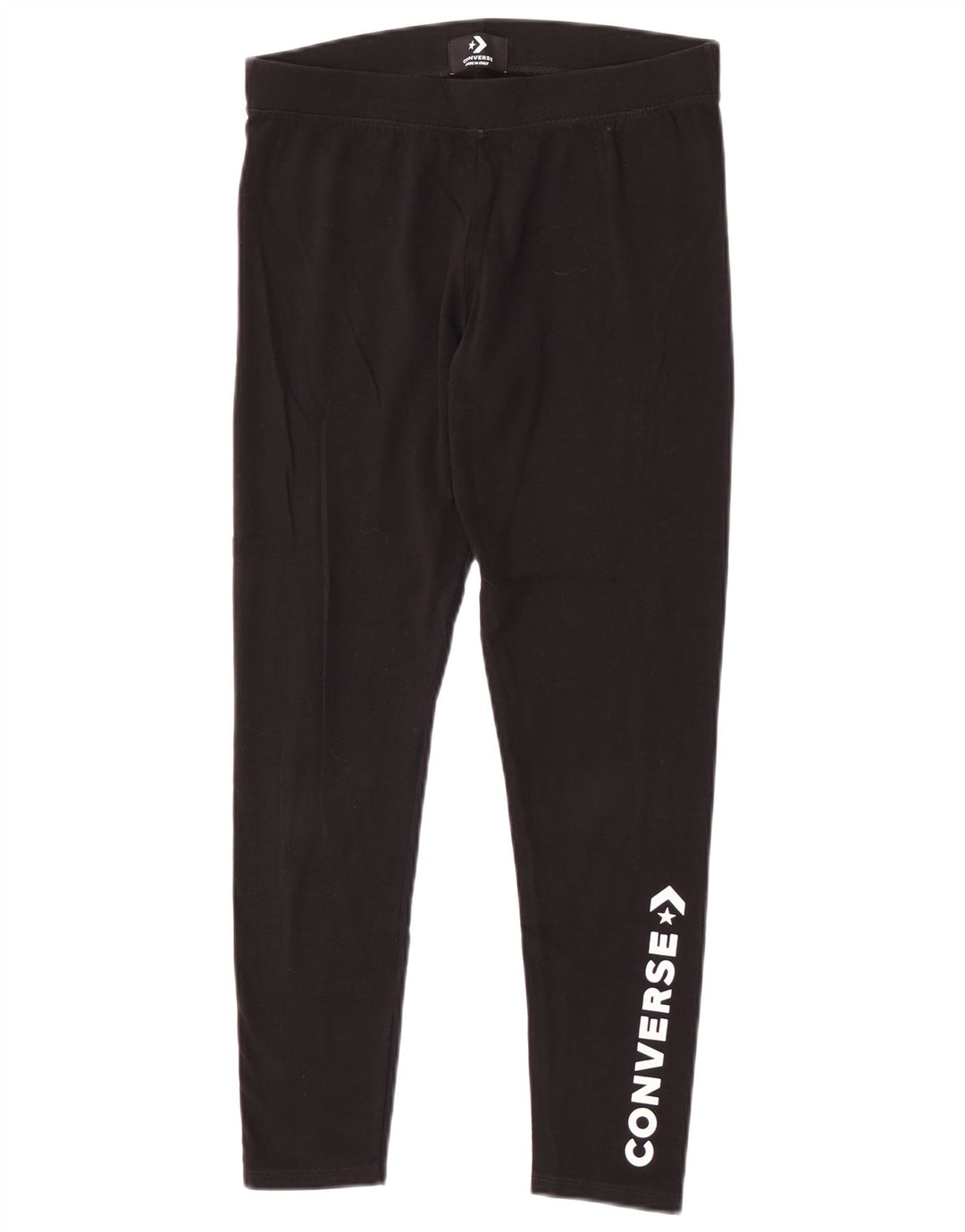 Damskie legginsy Converse Graphic, średniej wielkości, czarne, bawełniane
