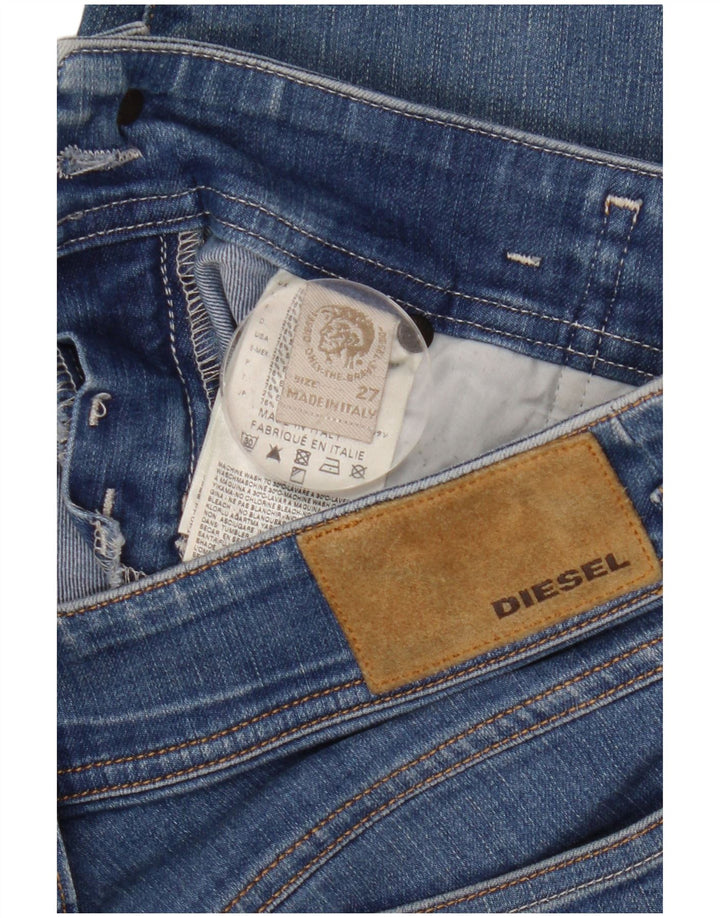 Damskie jeansy Diesel Slim W27 L32 Niebieskie bawełniane